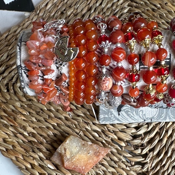 Carnelian beaded bracelet/Protection stone for Virgo - Picture 6 of 7